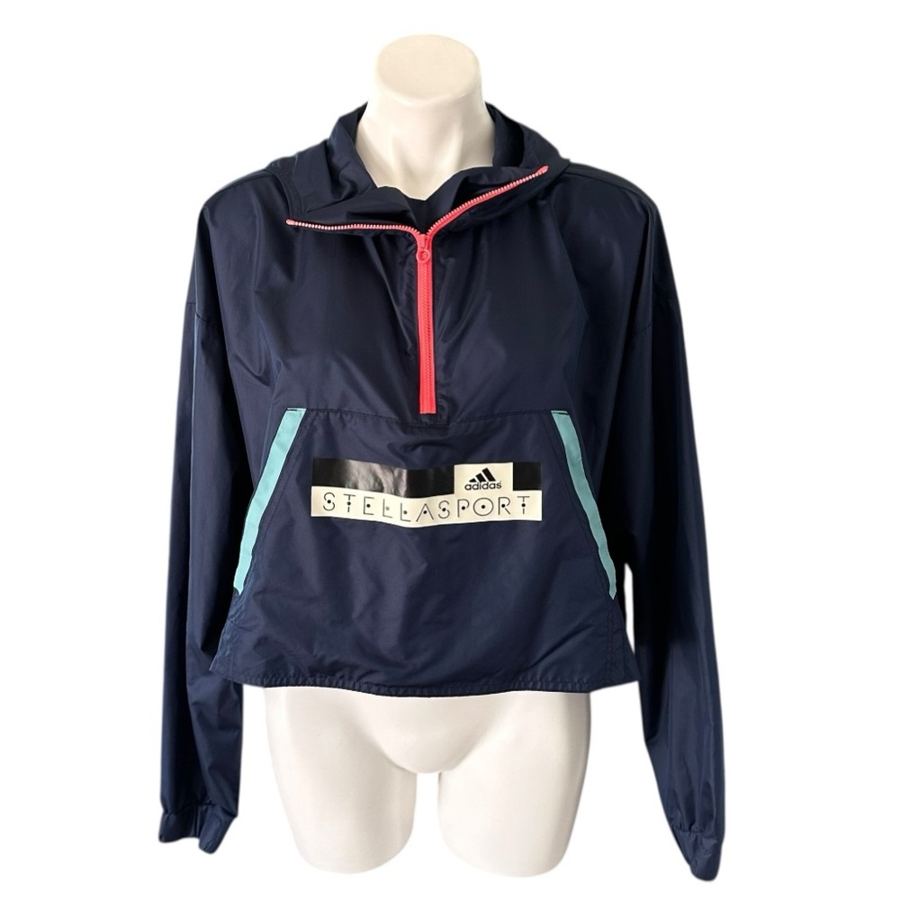 Adidas by Stella McCartney Stella Sport Women’s Navy Crop Hooded Windbreaker S